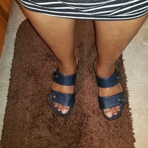 Shoes, Navy Slide Sandals